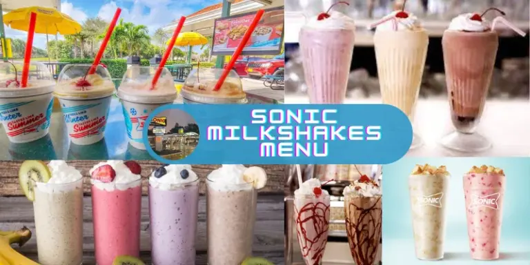 Sonic Milkshake Menu